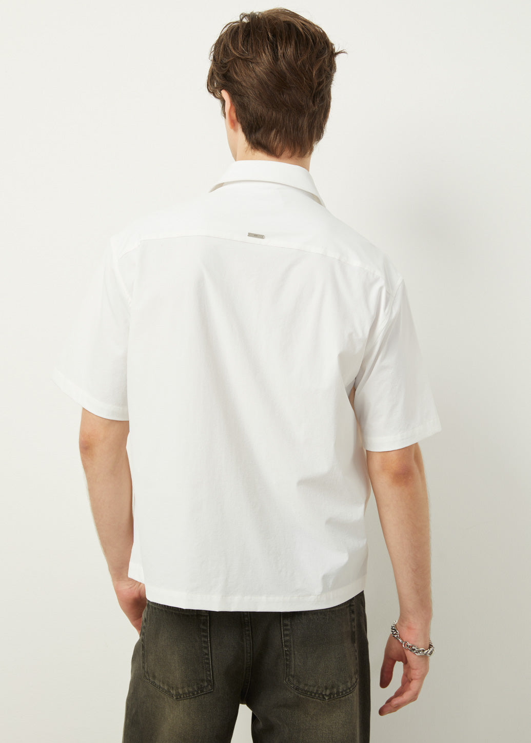 CROPPED NYLON SHIRT
