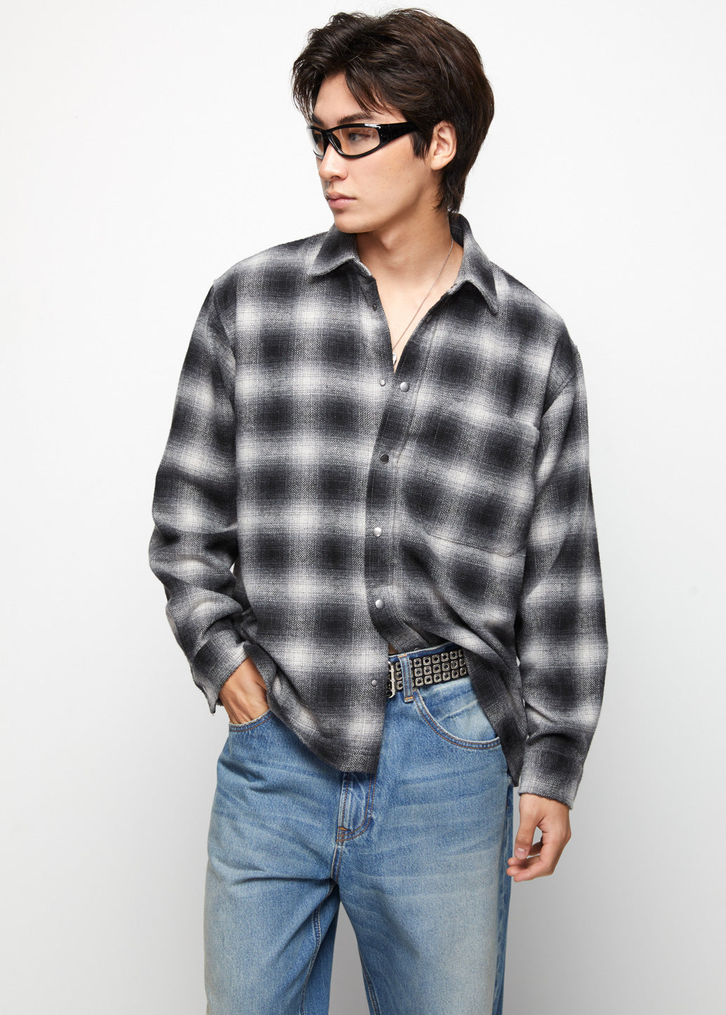 BLACK CHECKERED SHIRT - CPS Chaps Official Store