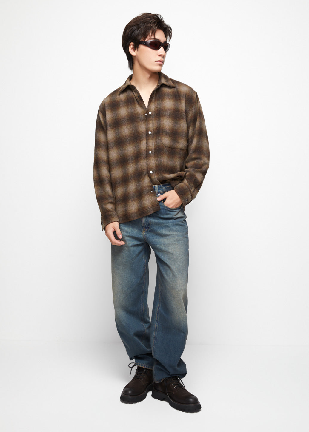 BROWN CHECKERED SHIRT - CPS Chaps Official Store