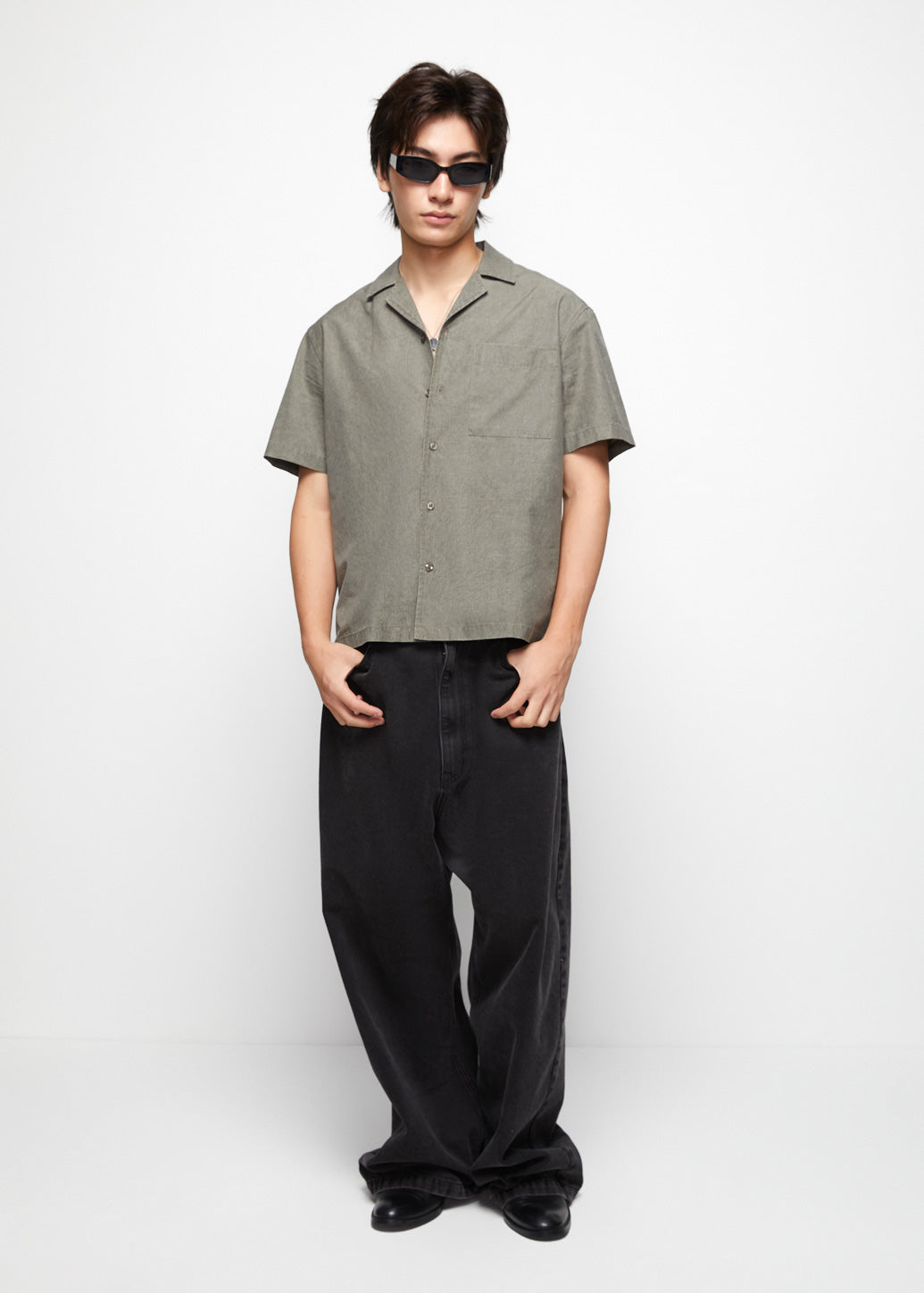 BROWN CAMP COLLAR SHIRT - CPS Chaps Official Store