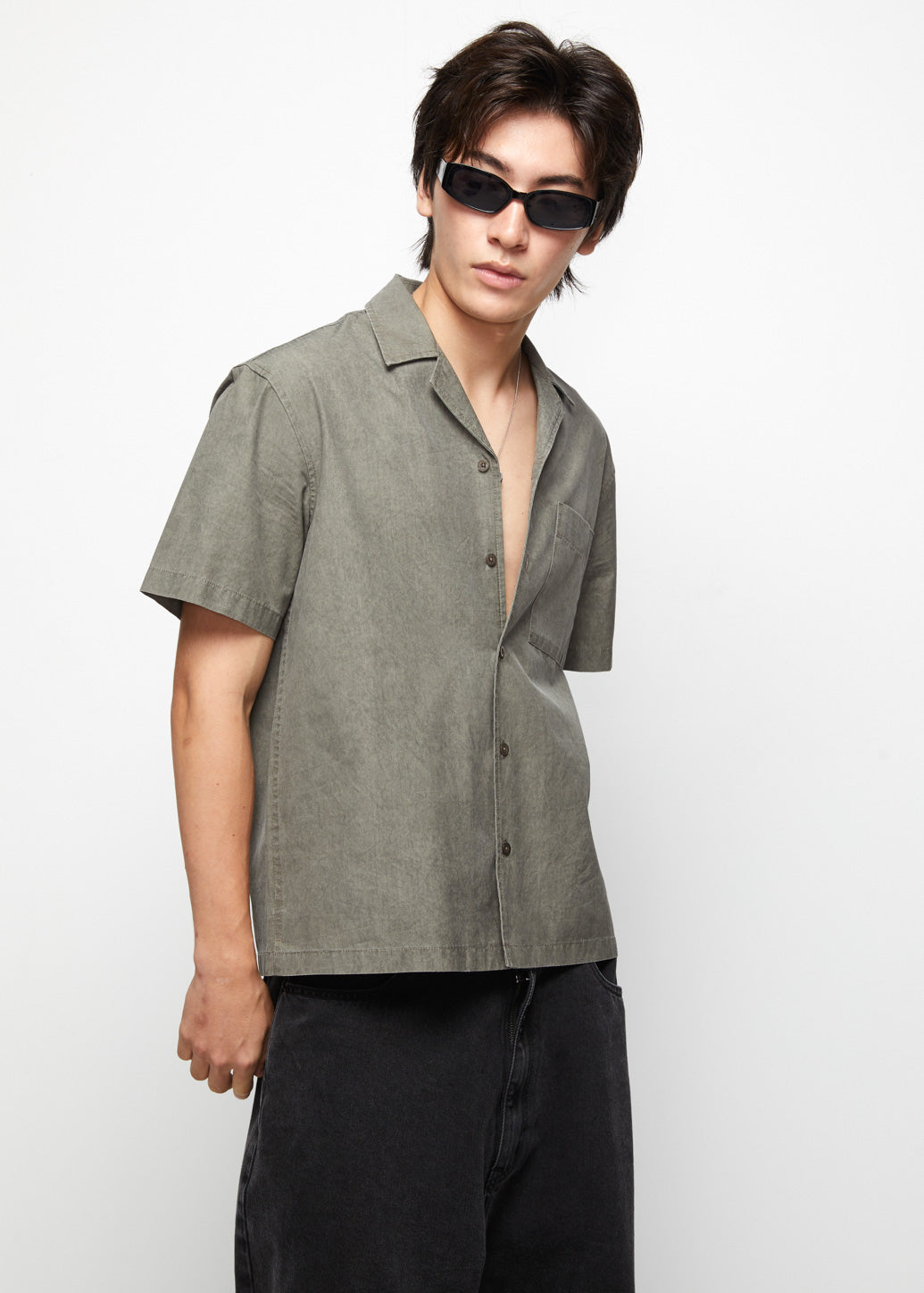 BROWN CAMP COLLAR SHIRT - CPS Chaps Official Store