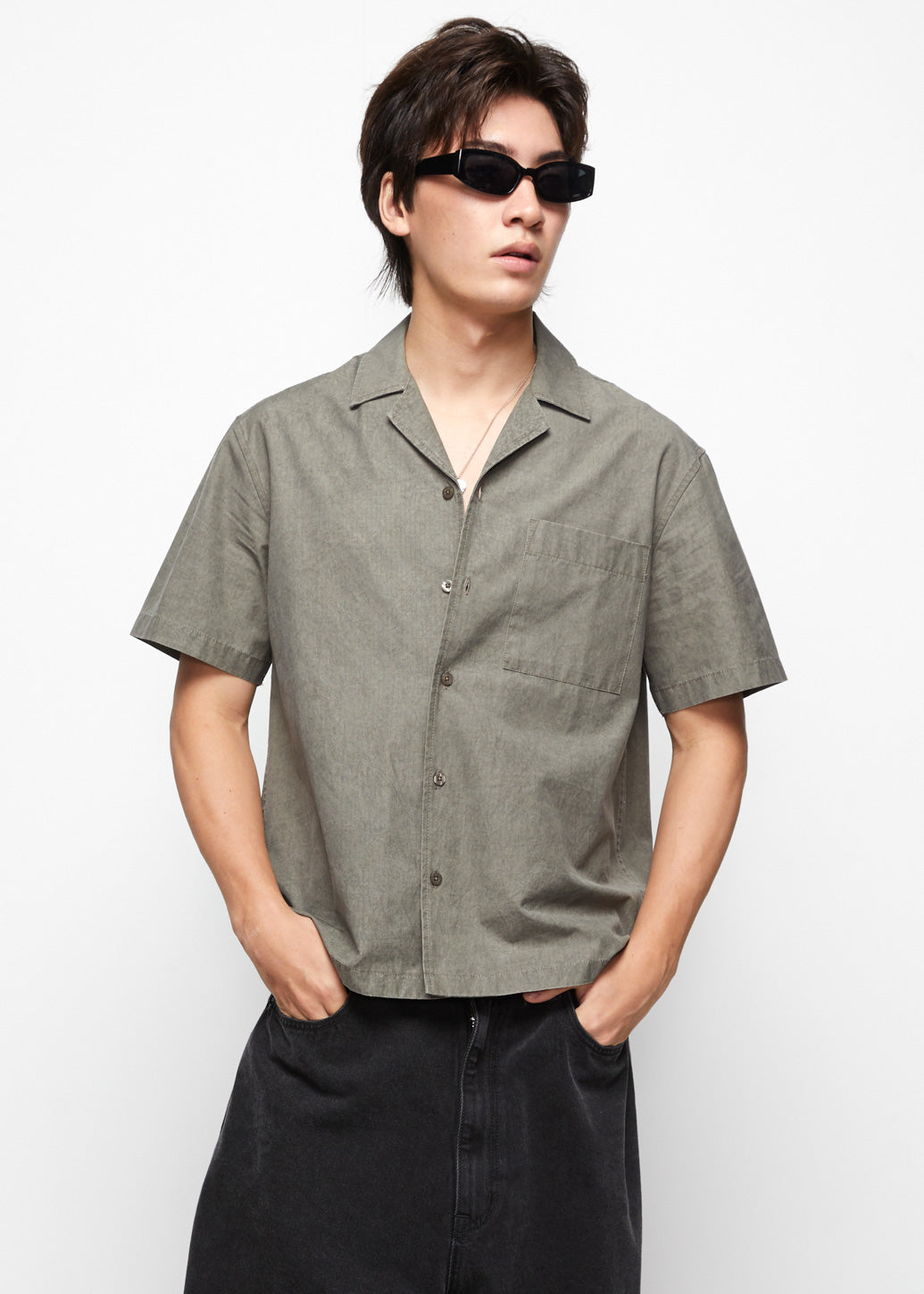 BROWN CAMP COLLAR SHIRT - CPS Chaps Official Store
