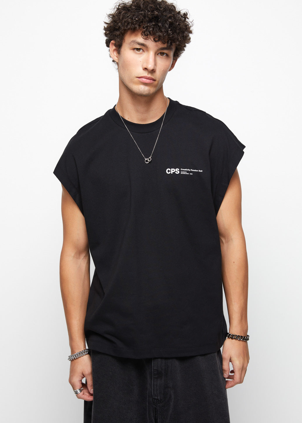 CPS SIGNATURE SLOGAN SLEEVELESS TEE - CPS Chaps Official Store