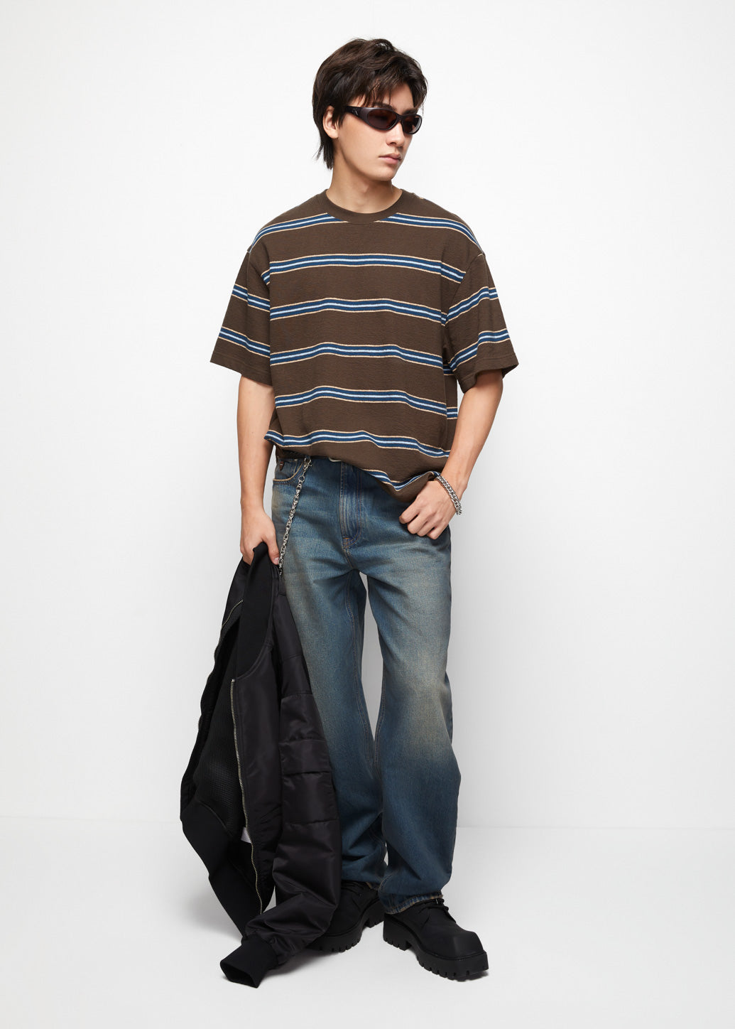 LOOSE FIT STRIPED TEE - CPS Chaps Official Store