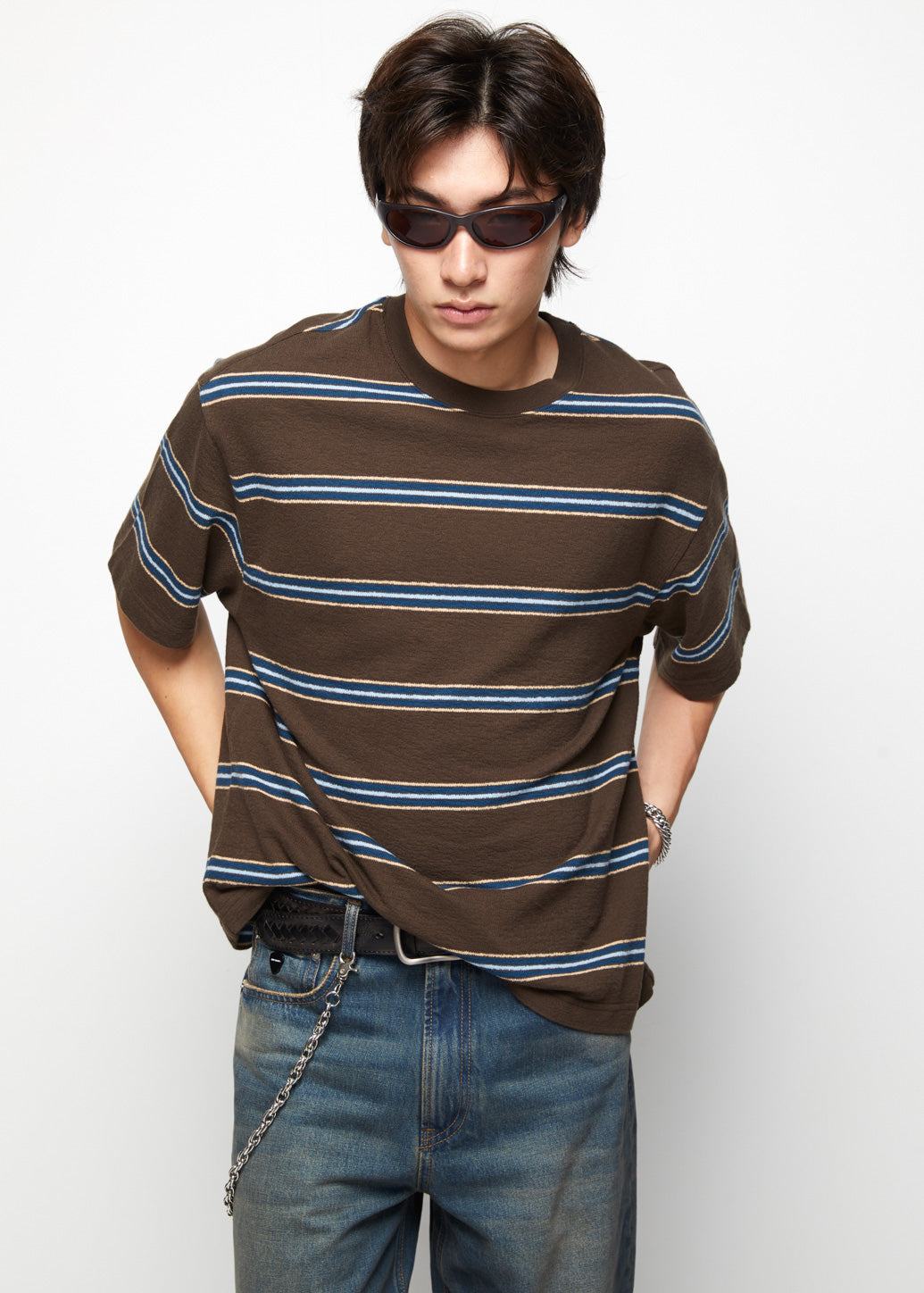LOOSE FIT STRIPED TEE - CPS Chaps Official Store