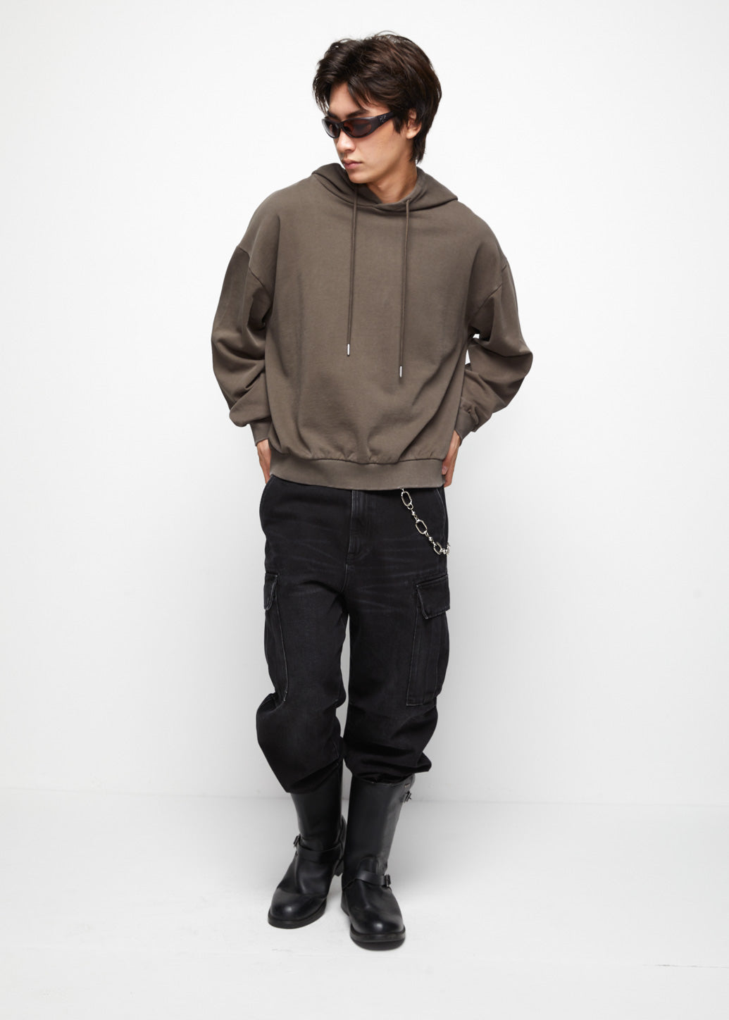 SOLID OVERSIZED FIT HOODIE - CPS Chaps Official Store