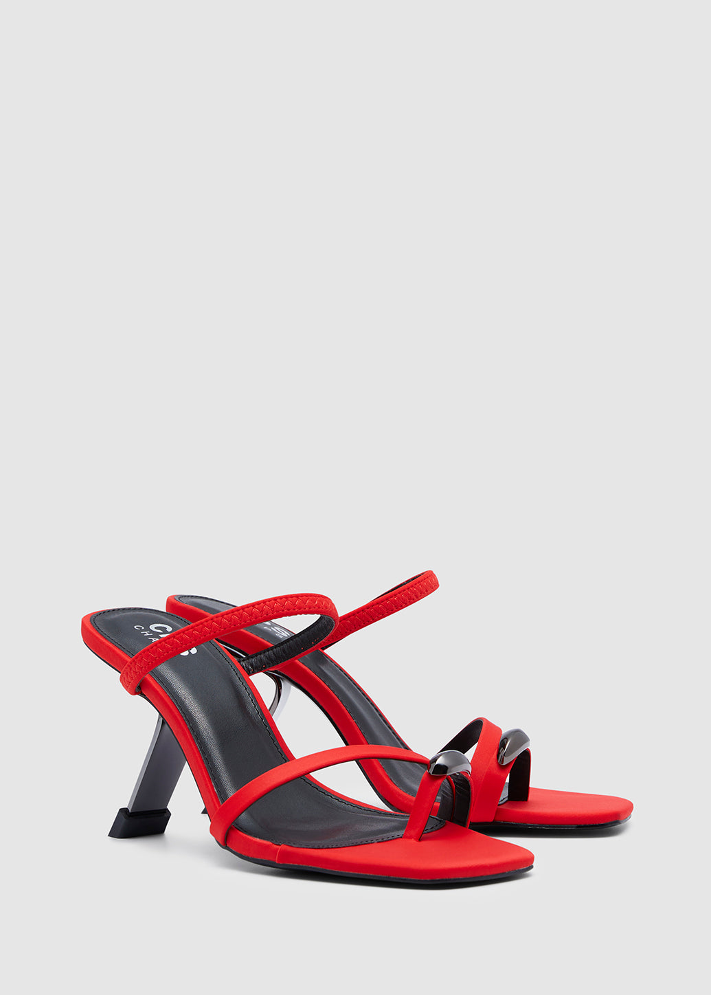 TOE POST HEELED SANDALS