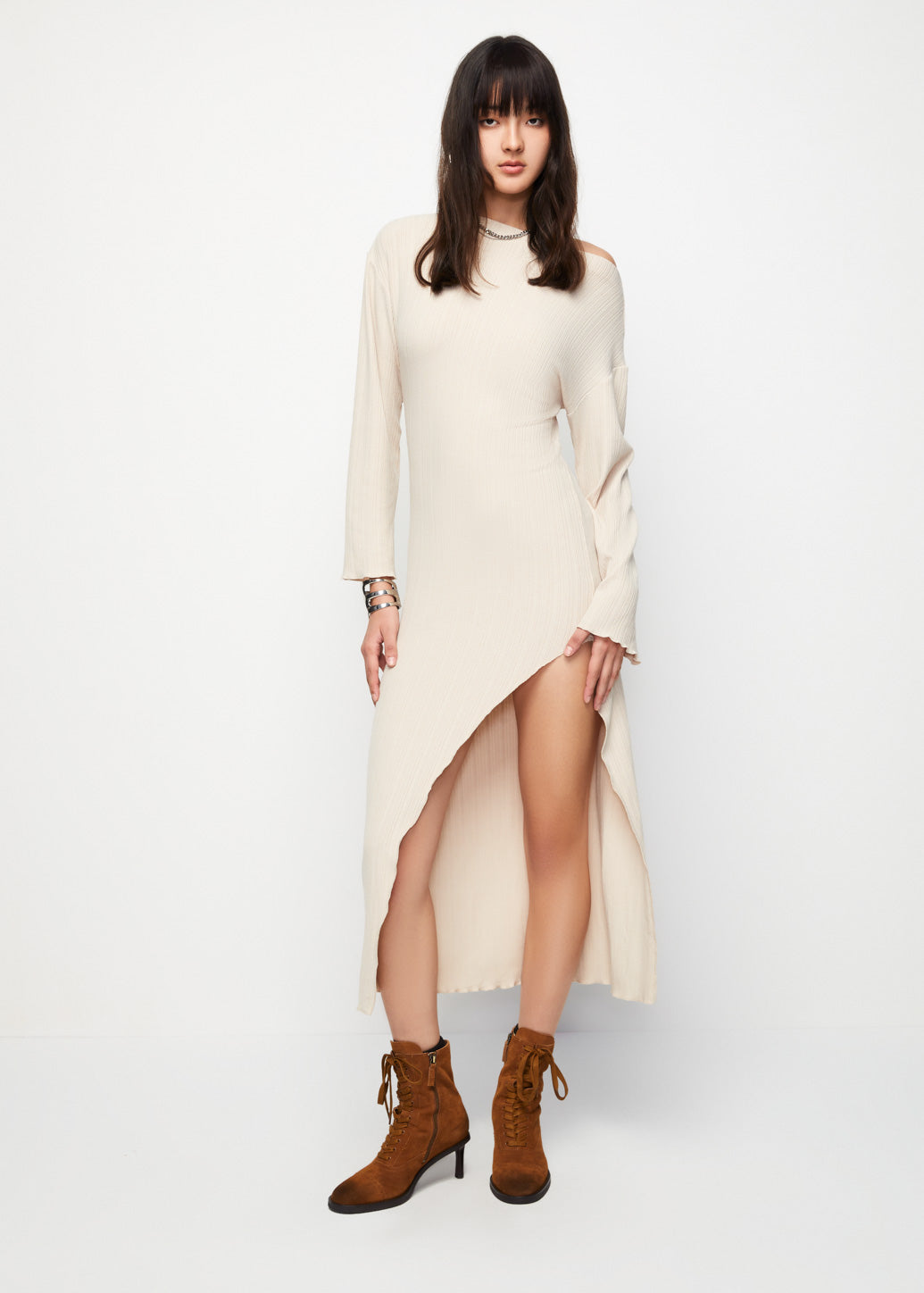 VINTAGE FRONT SLIT MAXI DRESS