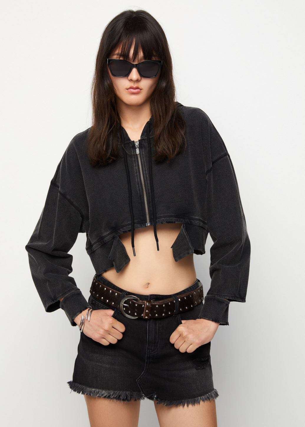 DESTROYED CROP HOODIE