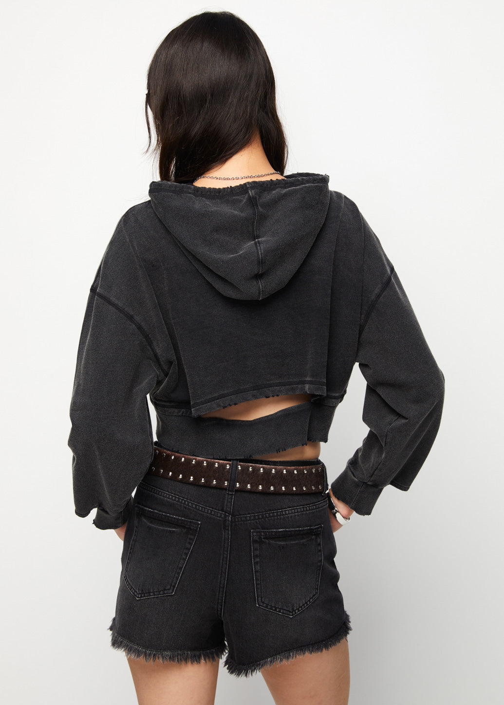 DESTROYED CROP HOODIE