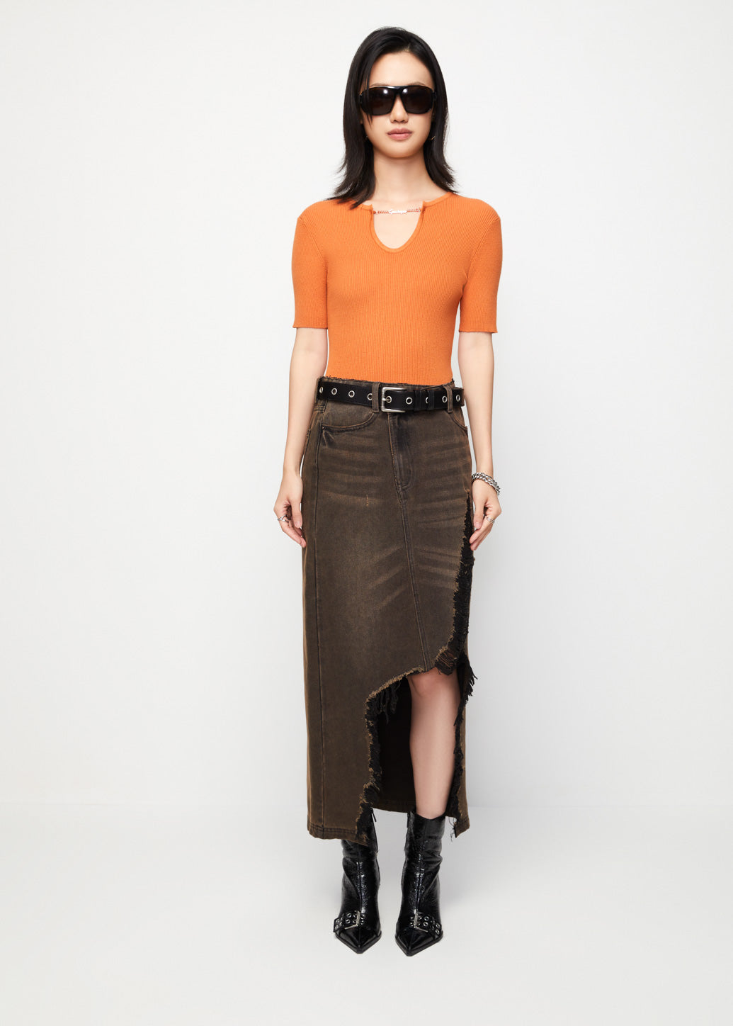 VINTAGE DESTROYED MAXI SKIRT