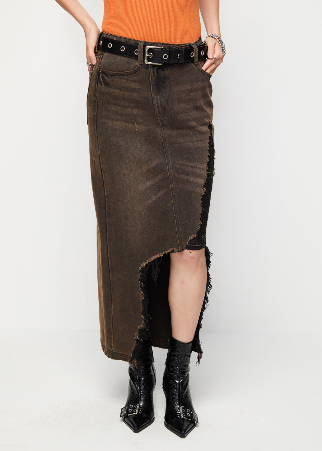VINTAGE DESTROYED MAXI SKIRT