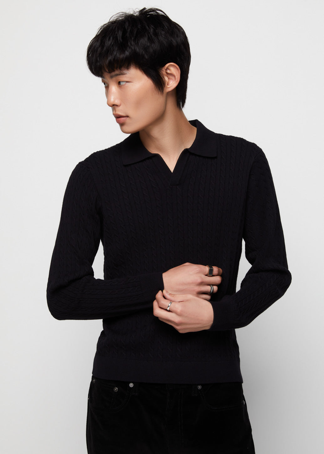 OPEN POLO TEXTURED SHIRT