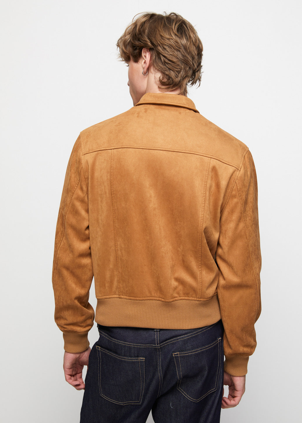 BROWN RELAXED FIT SUEDE JACKET Brown / XL