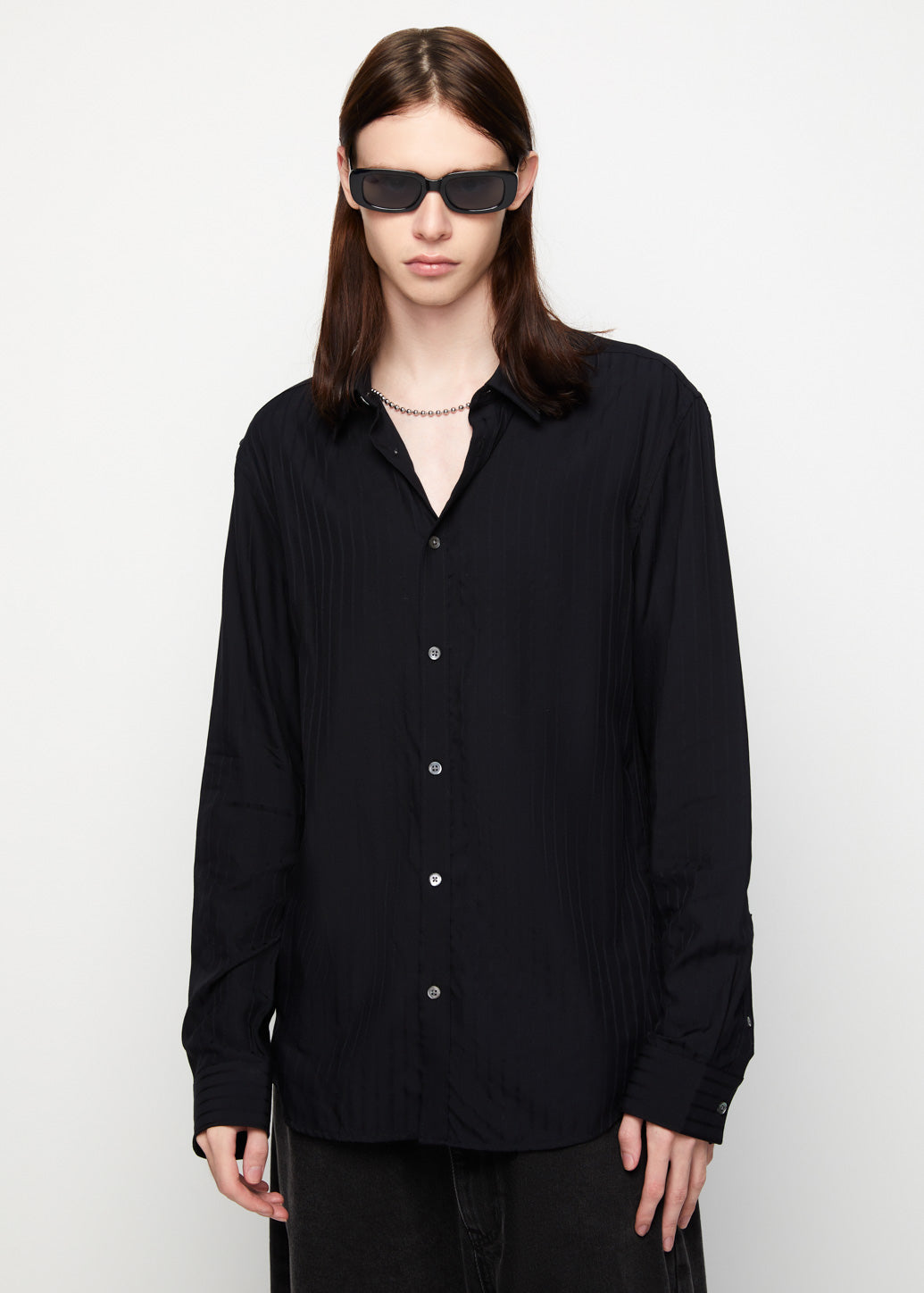 STRIPED SATIN SHIRT
