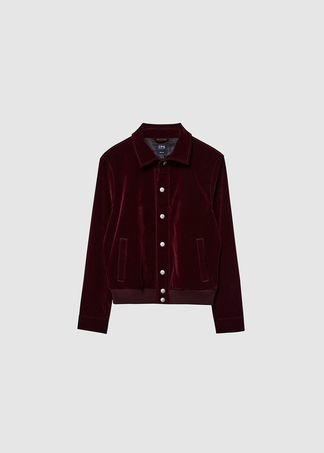 CORDUROY CROPPED BOMBER JACKET Red / XL