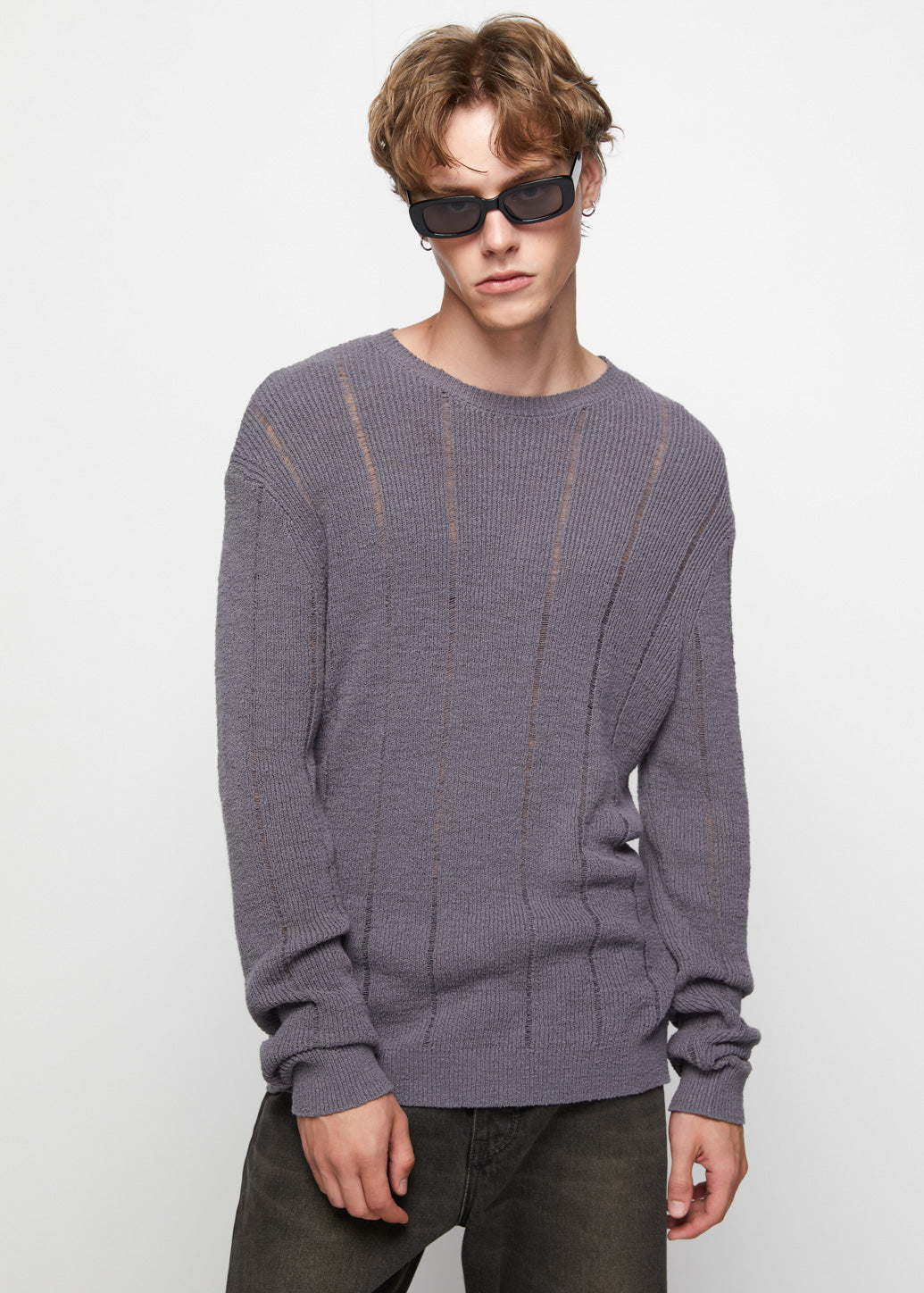 DESTROYED KNIT TOP Grey / XL