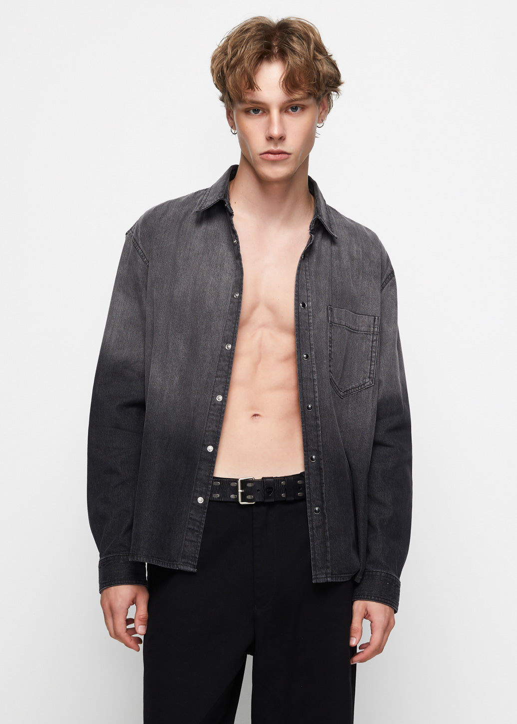 GRADIENT DENIM SHIRT Black / L