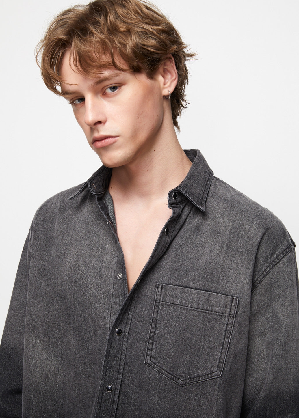 GRADIENT DENIM SHIRT Black / L