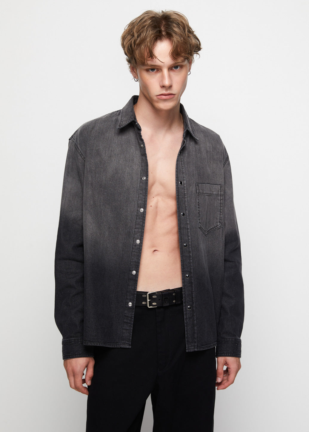 GRADIENT DENIM SHIRT Black / L