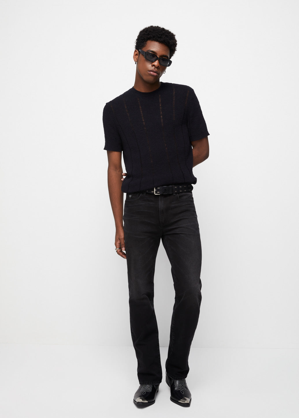 DESTROY TEXTURED KNIT TOP Black / XL