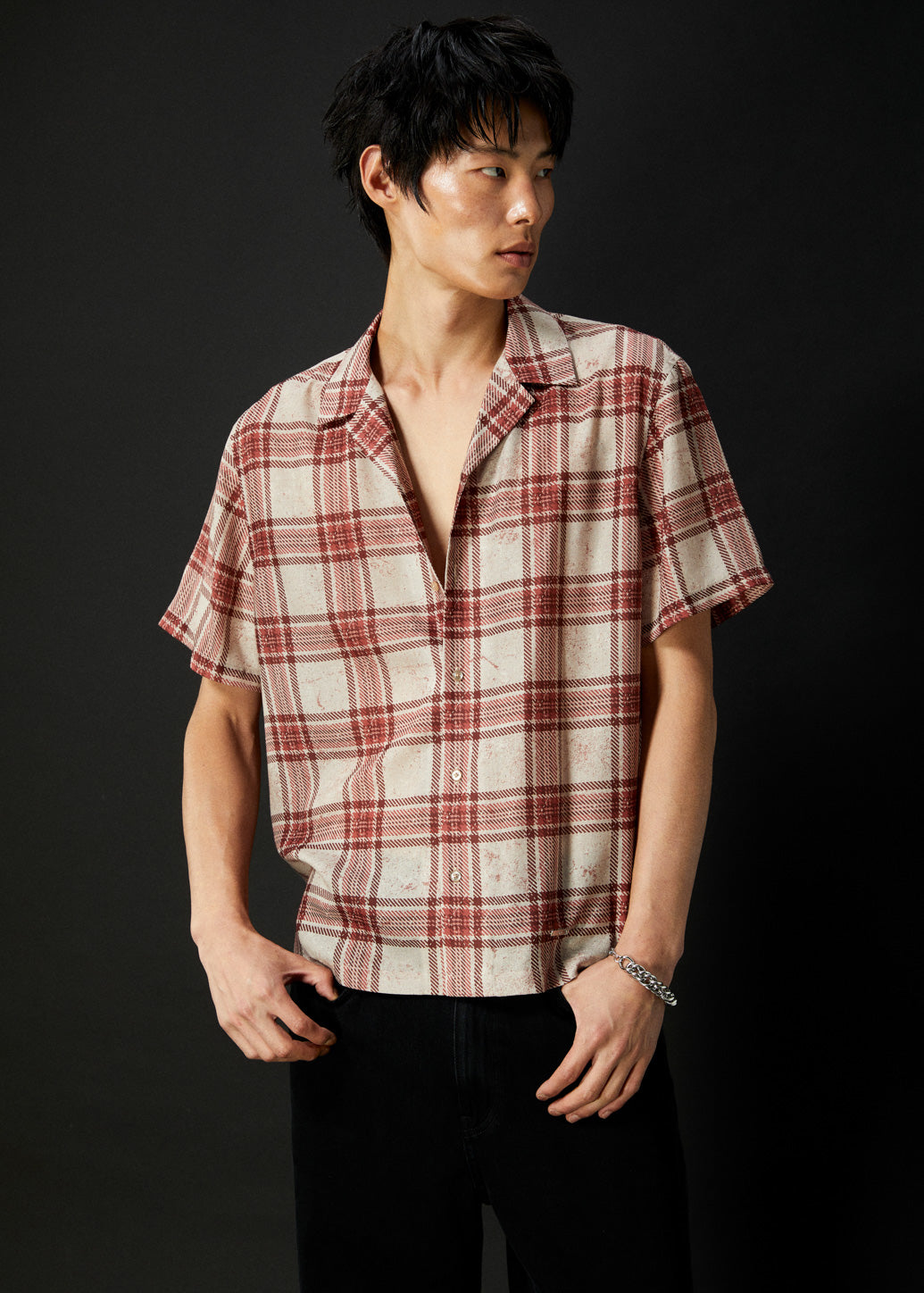 CRACK CHECKED HAWAI SHIRT