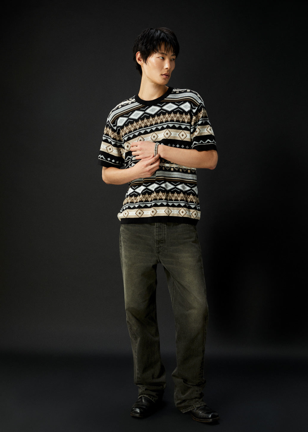 JACQUARD KNITTED TEE