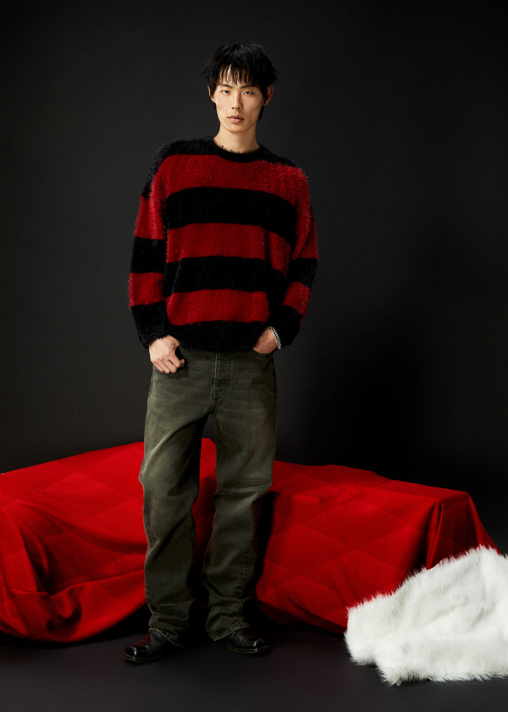 STRIPED RUGBY KNIT POLO