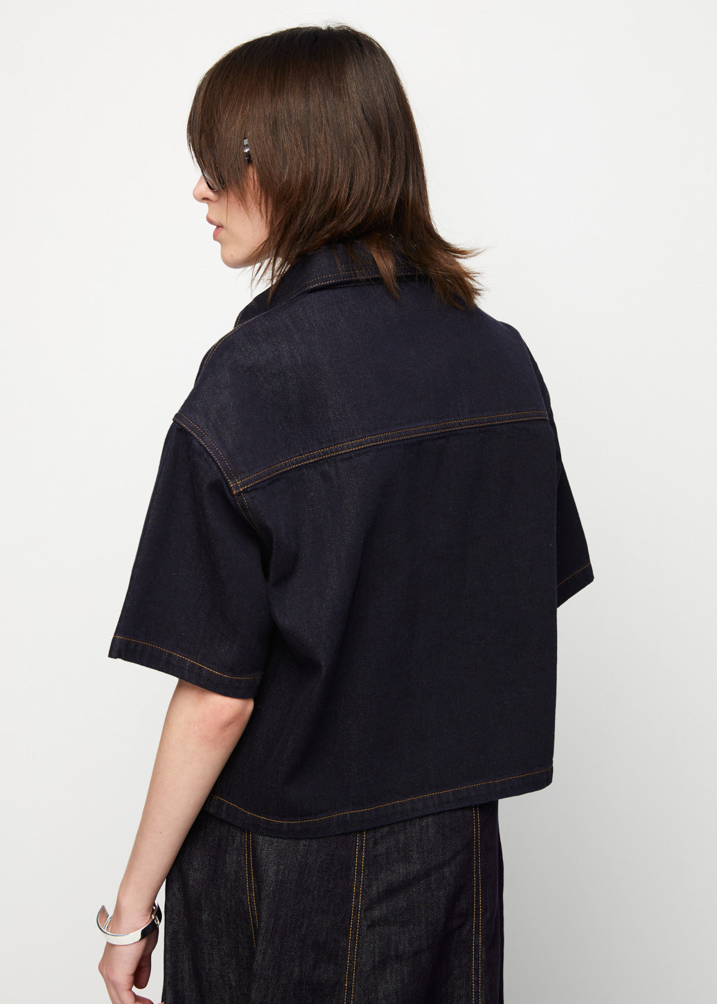 CROPPED DENIM SHIRT