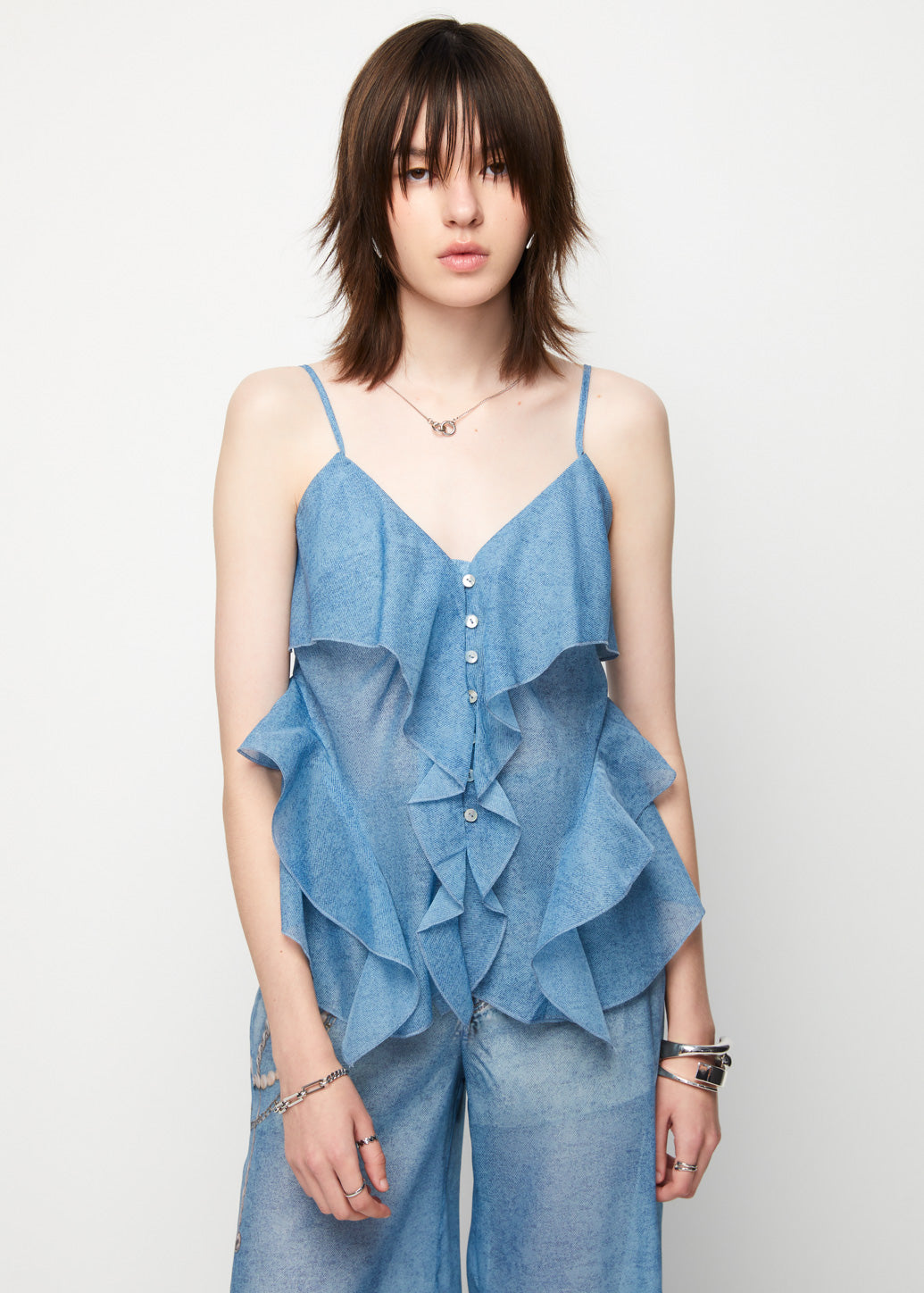 RUFFLED CAMISOLE TOP