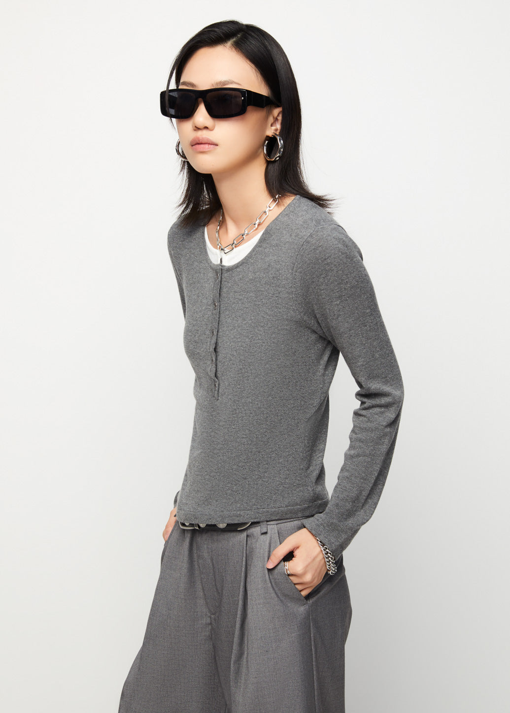 DOUBLE-LAYER LONG SLEEVE TOP