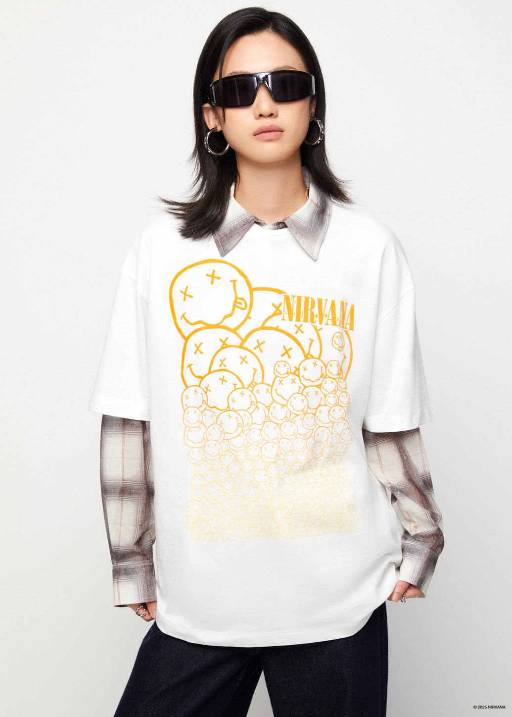 NIRVANA SMILEY FACE OVERSIZED TEE