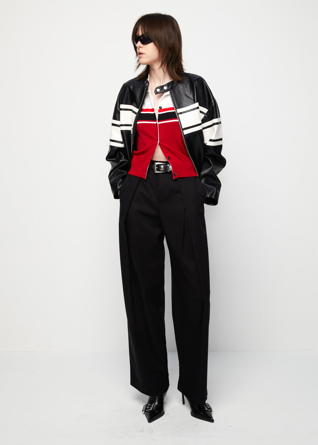 TRI-STRIPED KNITTED TOP
