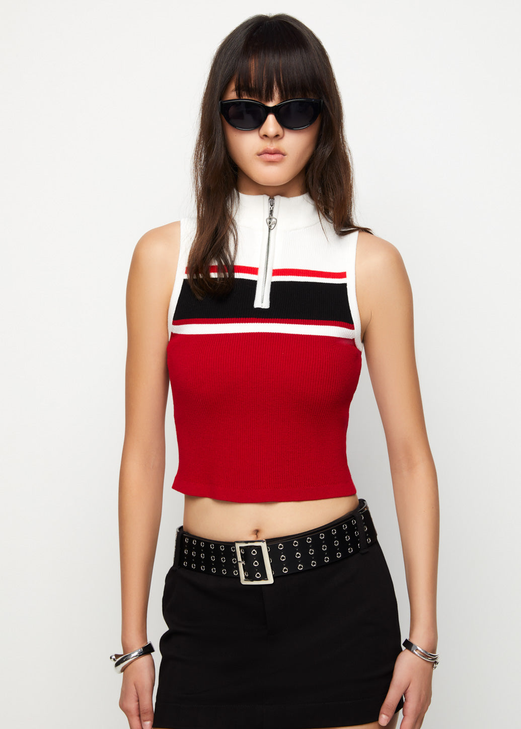 TRI-STRIPED SLEEVELESS TOP