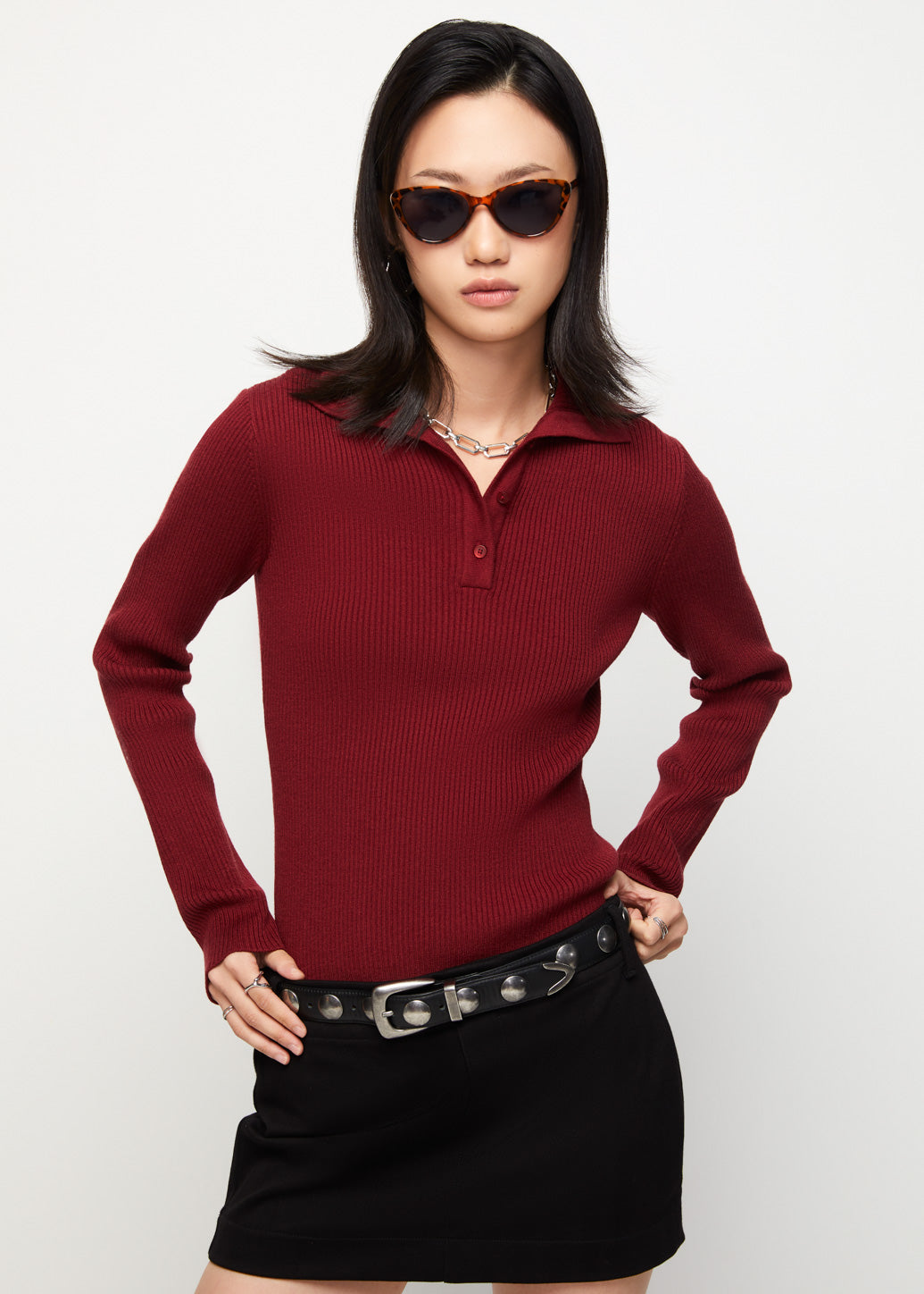 LONG SLEEVE KNITTED TOP