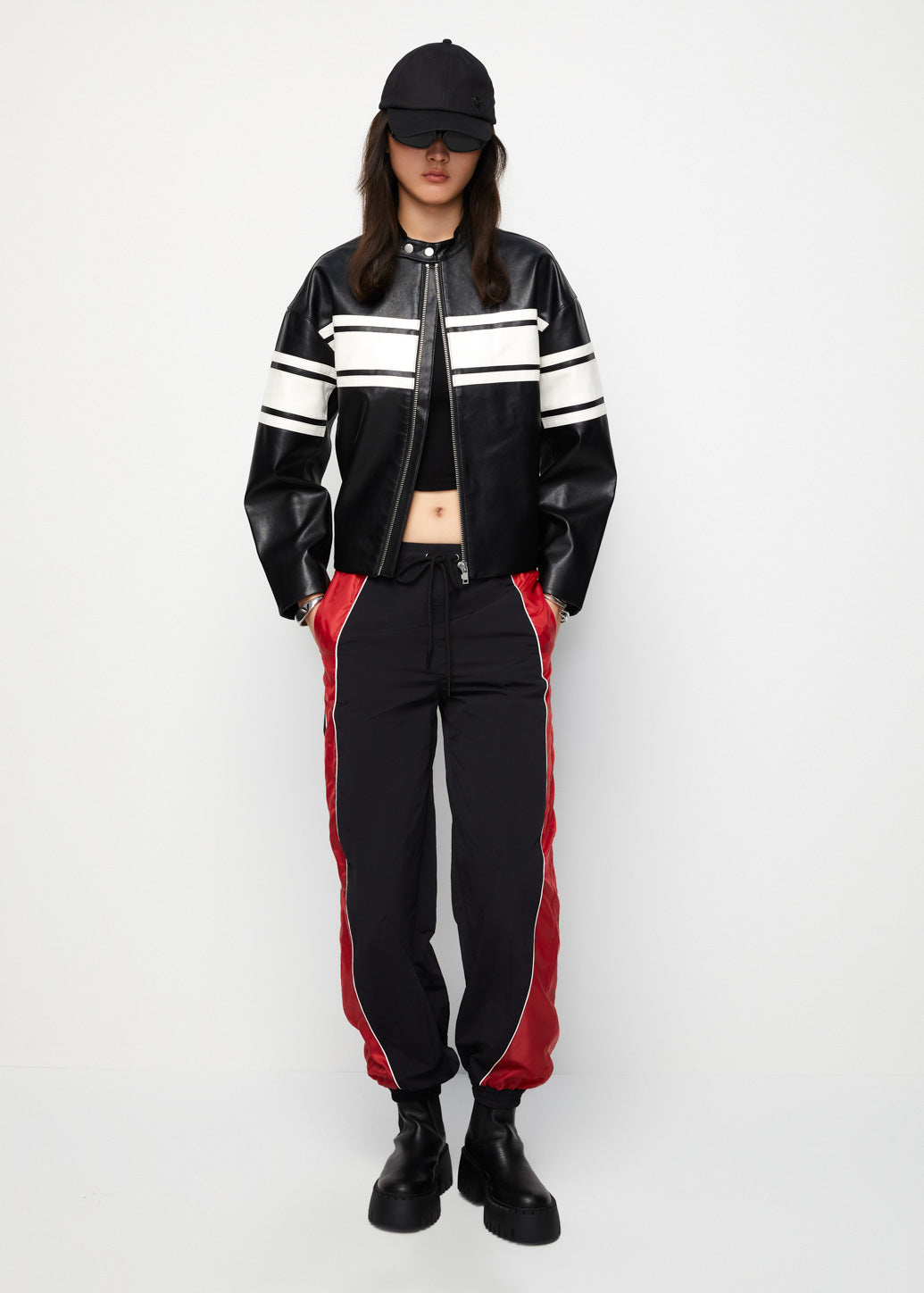 DRAWSTRING COLOR BLOCK SWEATPANTS