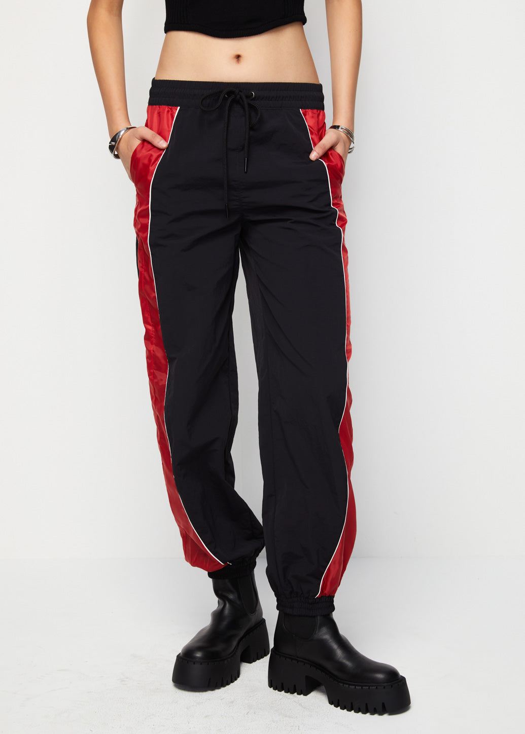 DRAWSTRING COLOR BLOCK SWEATPANTS