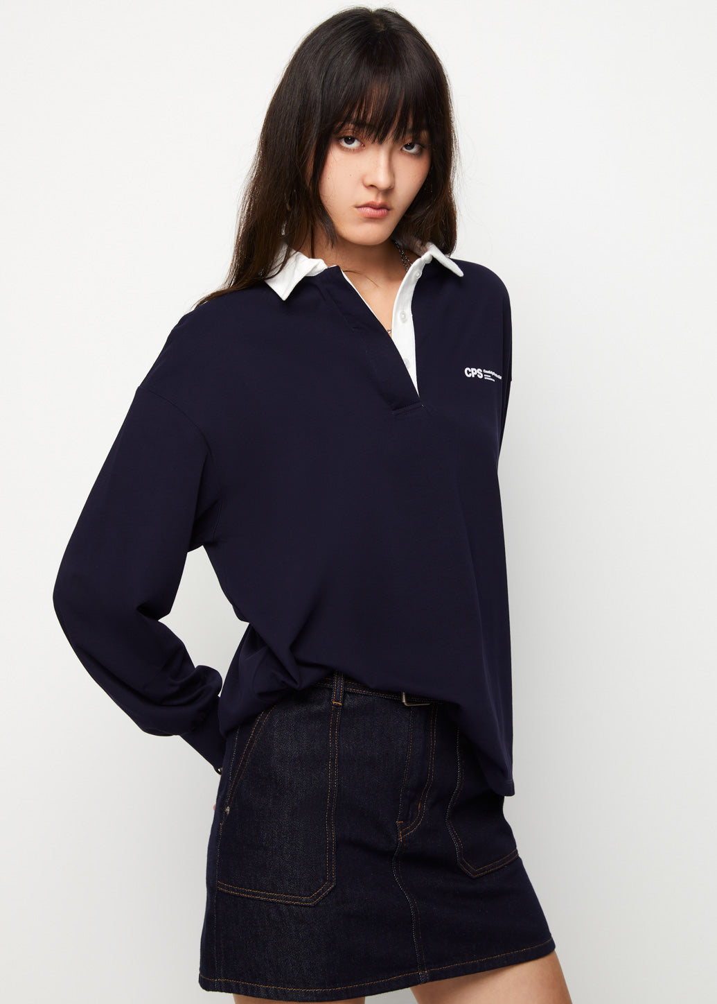 CONCEPTUAL CONTRAST COLLARED LOGO TEE