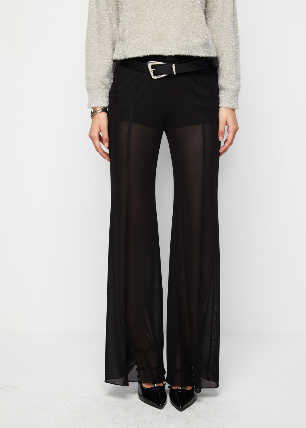 SEE-THROUGH FLARE PANTS