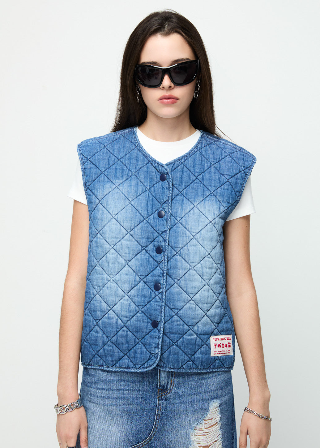 WASHED DENIM VEST