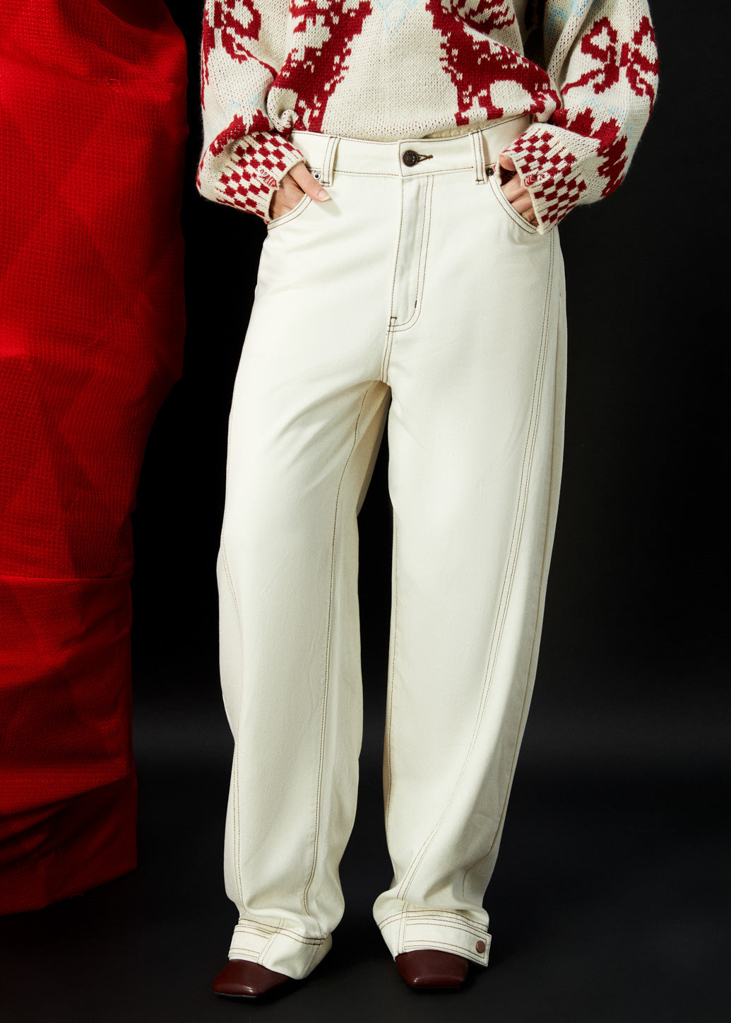 ADJUSTABLE HEM LEG PANTS