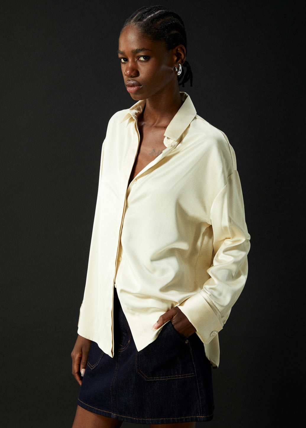 SATIN OVERSIZED SHIRT