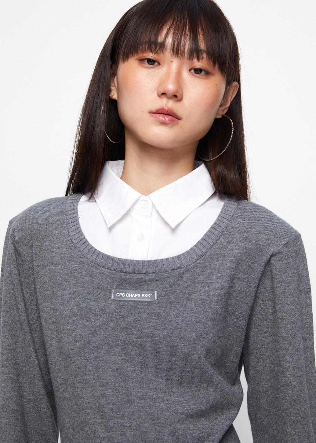 LAYER COLLARED KNITTED TOP