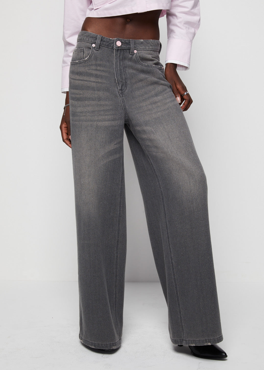 PINK METAL HARDWARE JEANS